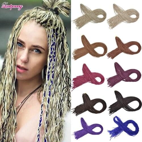 Straight Crochet Hair Colored Synthetic Zizi Braiding Hair Brown Blue Red Black Crochet Box Braids Hair Extension For Women 50g