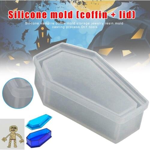 Silicone Coffin Mold Storage Jewelry Mould Casting Craft Halloween DIY Tool Storage Box Epoxy Resin Mold