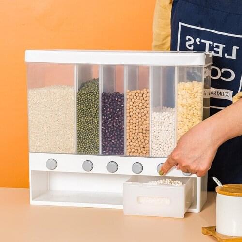 Whole grain rice bucket wall-mounted rice storage tank press out rice metering rice bucket insect-proof and moisture-proof