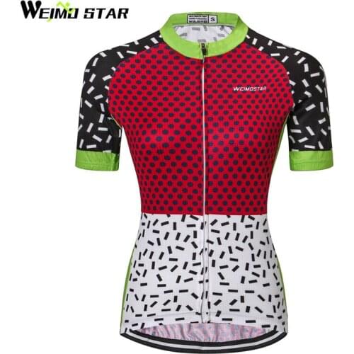 Weimostar Womens Summer Short Bike Cycling Jersey Bicycle Shirt Ropa Ciclismo Quick Dry Spot Cycling Clothing Maillot Ciclismo