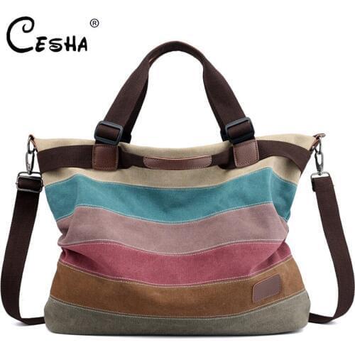 High Quality Canvas Womens Handbag Large Capacity Shopping Shoulder Bag Fashion Casual Tote Vintage Female Traveller Bag