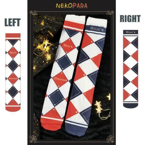 Alices Neverland Diamond Lattice Womens Lolita Over-knee Stockings Velvet Thigh High Long Stockings Cosplay Good Qaulity