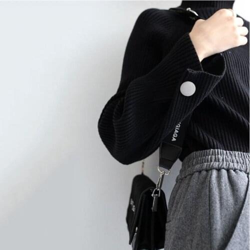 Half-neck Sweater Womens Autumn Winter New Fashion Loose Female Medium Long Sweater Thicken Warm Knitwear Jumpers
