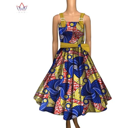 African Strap Maxi Ankara Dress for Women Dashiki Print Long Party Dresses Vestidos Bazin Riche Women African Clothing WY5254