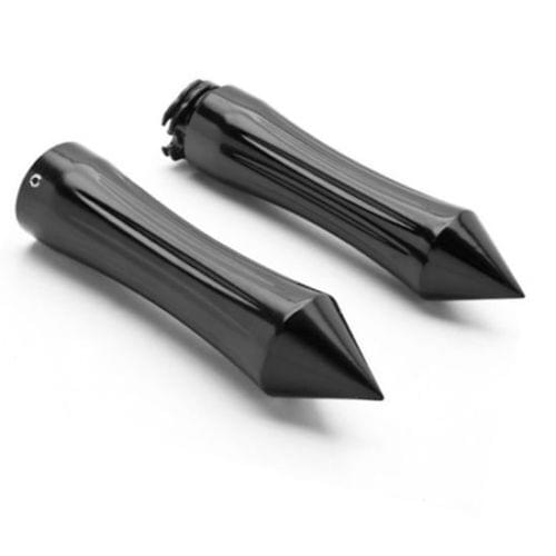 1Pair 1'' 25mm 7/8" 22mm Handle Motorcycle Custom Black&Sliver Aluminum Bullet Hand Grips For Harley Honda Suzuki Handlebar