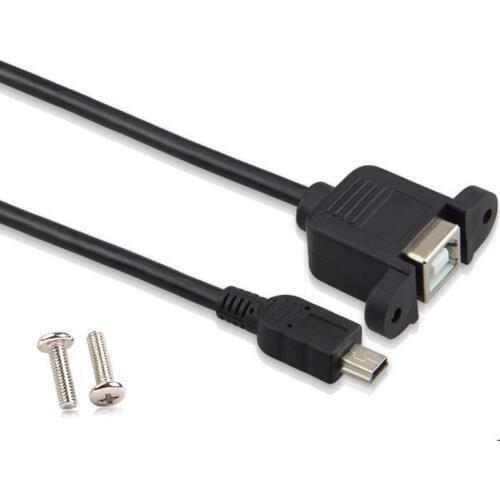 10pcs 0.5m Mini USB 5Pin Male to USB 2.0 Type B Female Printer Panel Mount Cable