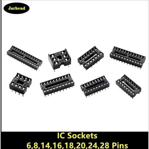 10pcs DIP IC Sockets Adaptor Solder Type Socket Kit 6,8,14,16,18,20,24,28 Pin for arduino PCB Diy Kit