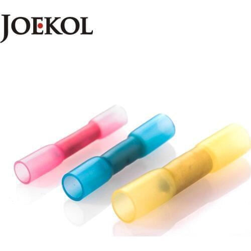 100Pcs/Lot High Quality BHT1.25 BHT2 BHT5 Insulated Heat Shrink Butt Wire Electrical Crimp Terminal Connector