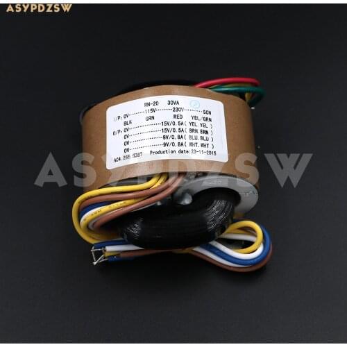 115V / 230V 30VA Dual 15V Dual 9V R type transformer With shielded wire output 30W (2x15V+2x9V)