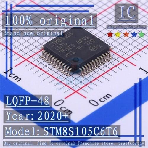 2020+ 100% Brand new original 1PCS-5PCS STM8S105C6T6 LQFP-48 Microcontroller chip