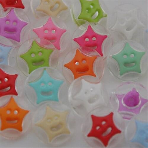 50 pcs Mix Color Star Plastic Combined Buttons DIY Accessories Childrens Garment Sewing Notions PT58