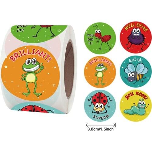 500PCS Cartoon Children Reward Sticker Teachers and Students Encourage Diligence Sticker Envelope Sealing Product Packaging