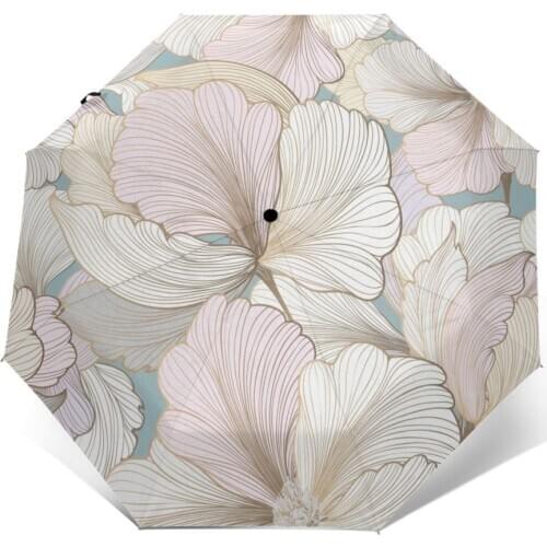 Automatic Umbrella Rain Women Three-folding Umbrella Flourish Garden Flowers Windproof Umbrella Female Waterproof parasol