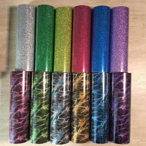 Free shipping 1 piece 25cmx25cm TPU Glitter Heat Transfer Vinyl DIY Heat Press Machine T-shirt Iron On HTV Printing