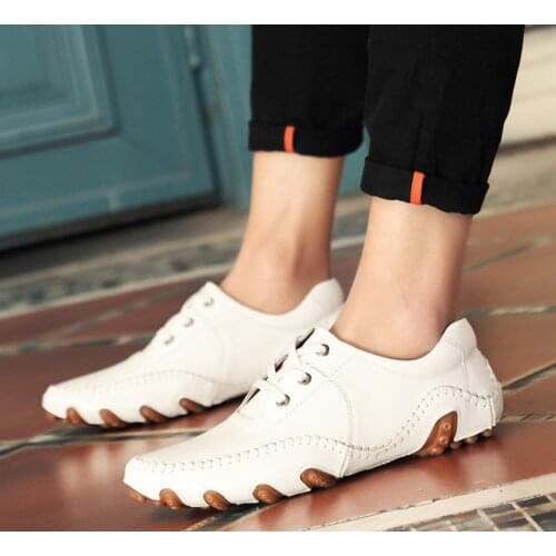 Famous Designer mens casual shoes fashion trend casual peas shoes mens small leather shoes Male motorcycle boots work shoes