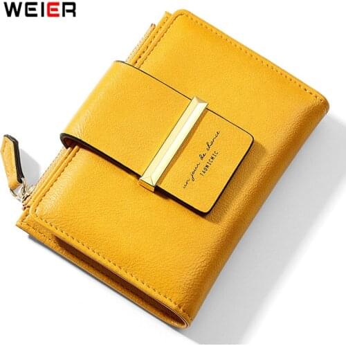 Brand Designer Small Wallet Female Card Holder Zipper Coin Pocket Soft Pu Leather Ladies Purse Fashion Short Women Wallets