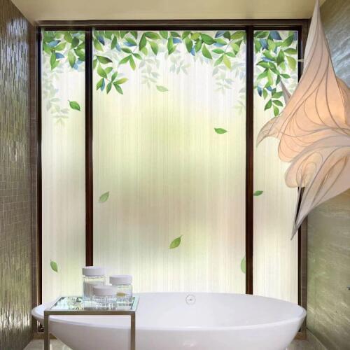 Leaves Decorative Film Custom Size Window Film Glass Sticker Static Self-adhesive bathroom Office door Privacy decal Home Decor