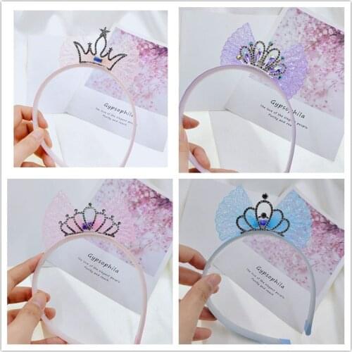 Childrens flower with crown hair band Childrens crown headdress Princess Korean girl hair clip baby hair ornament