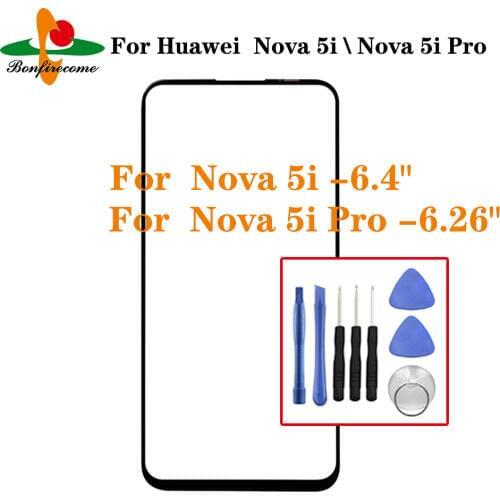 For Huawei Nova 5i GLK-AL00 GLK-TL00 \ Nova 5i Pro 5iPro Front Touch screen Panel LCD Display Outer Screen Glass Cover Lens