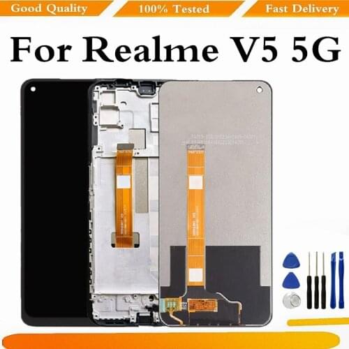 For Realme V5 5G LCD Display Screen Touch Panel Digitizer Assembly With Frame