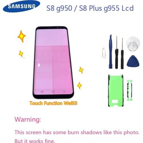 For Samsung Galaxy S8 Plus g955 G955F s8 G950 g950FD Burn-in Shadow Lcd Display Touch Screen Digitizer