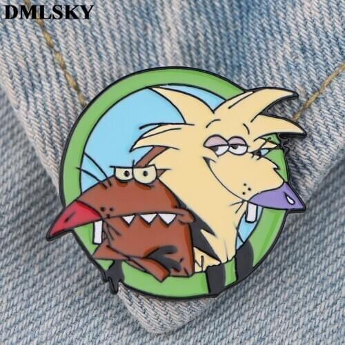 DMLSKY fashion beaver Metal Pins Enamel Brooches for Women Men Lapel Pin Backpack Badge Denim Pin Fashion Brooch M4163