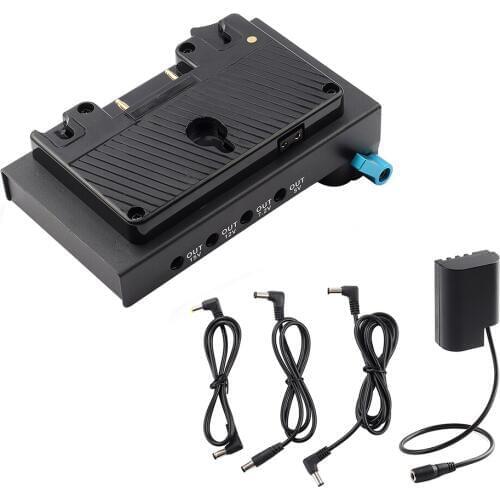 FOTGA Anton Bauer Gold Mount Power Supply Station with DMW-BLF19 Dummy Battery for Panasonic GH3 GH4 GH5 GH5s 15mm DSLR Rig
