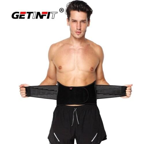 Getinfit 1PCS Lumbar Support Pain Back Injury Waist Support Fitness Weightlifting Belts Sports Safety Corrector Brace Protector