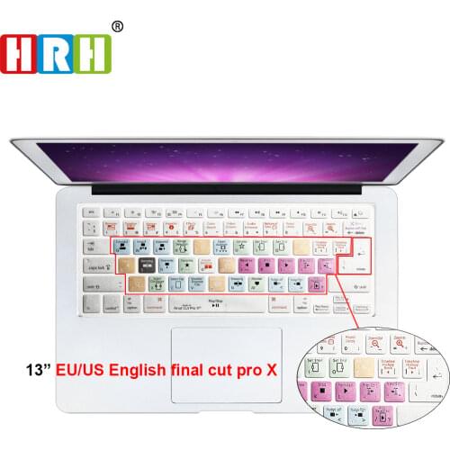 HRH Final Cut Pro X Shortcut Hotkey Silicone Keyboard Cover Skin for MacBook Air Pro Retina 13" 15" 17" Both US/EU Before 2016