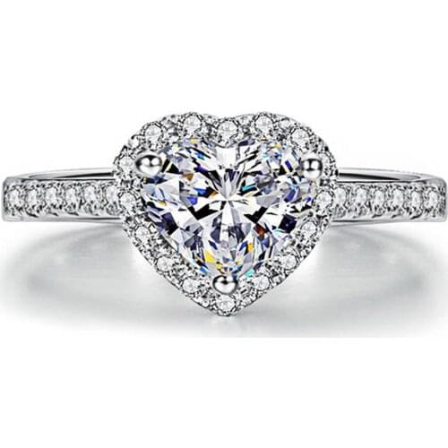 Exquisite Love Simulation Heart-shaped Female Rings Lovely Heart Shape Wedding Ring Charm Ladies Gift