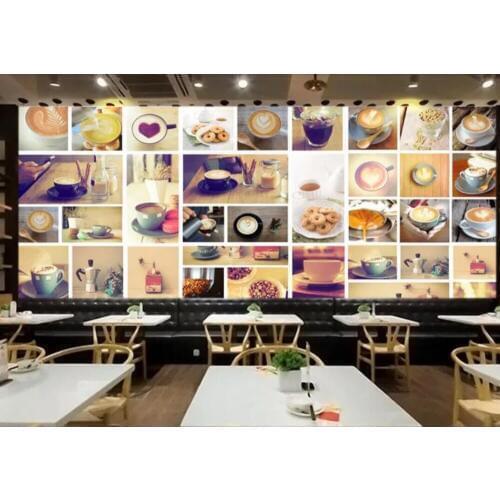 Coffee shop 3D background wall decoration wallpaper murals