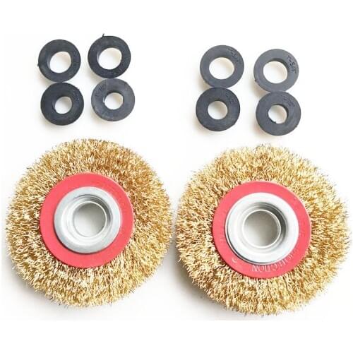 2pcs/set Wire Brush 100mm Wire Wheels Round Brass Plated Steel Stainless Wire Brush Wheel For Bench Grinder Deburring