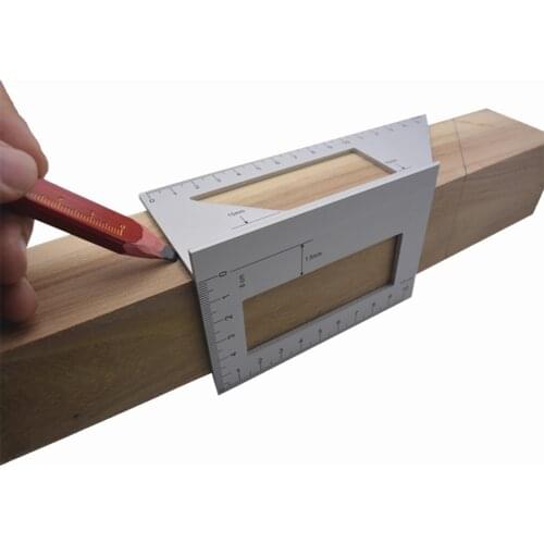 45/90 Degree Gauge Right Angle Ruler Measuring Woodworking Tool Protractor Aluminum Alloy Square Ruler Carpenter Tools
