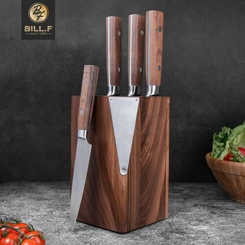5-Piece kitchen knife set, 5cr15, bone knife, kitchen knife, frozen meat knife, universal knife, black walnut knife base