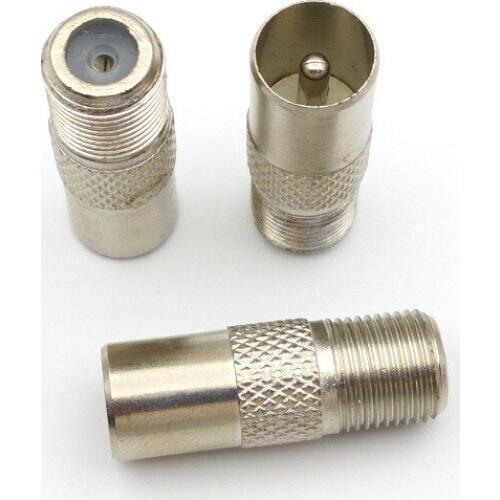 1000pcs Nickel plating TV adapter Connectors PAL Male to "F" Female connector