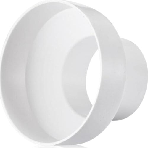 1Pc ABS Plastic Reducing Pipe for Kitchen Ventilator Tapered Pipe 200mm into 150mm Pipe (White)