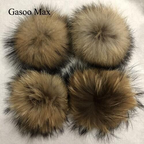 Grey Pom Collection DIY Pompone Touca Teminina Female Cap,Real Fur Pompom for Children Hats Kids Pom pom Pompones Whosale Pompom