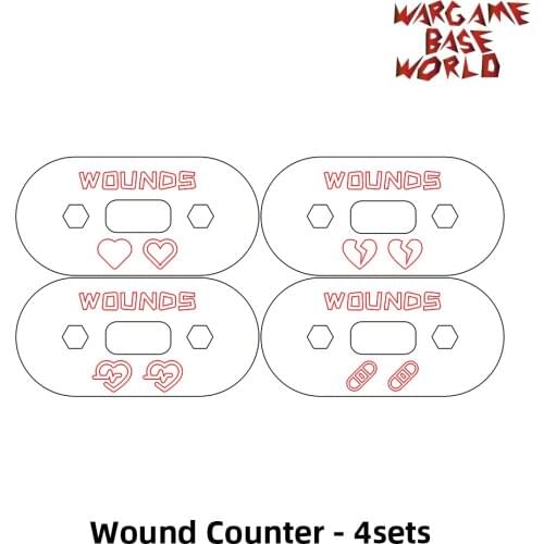 Wargame Base World - Wound Counter/Tracker/Dial/Marker 00-99 Wound Counter - four sets