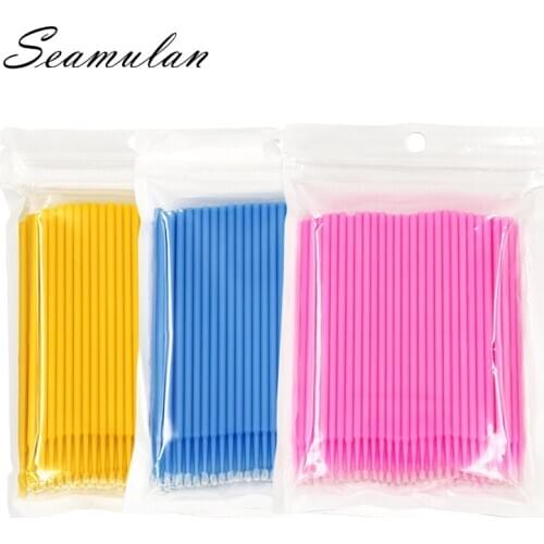 100 Pcs Applicator Brushes Mascara Micro Brush Disposable Materials Durable Micro Mascara Wands Spoilers Eyelashes false lashes