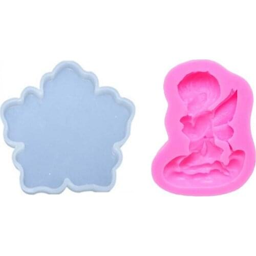 Sakura Tea Tray Coaster Silicone Mold Small & Praying Angel Mold Handmade DIY Soap Silicone Mold
