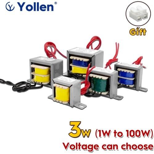 EI 3W Power Transformer 3VA Audio Voltage Can Choose 220V/380V to 9V/12V/15V/18V/24V Single Dual Output Isolation Copper DIY