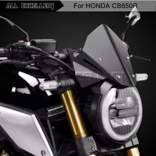 For Honda CB650R 2019 2020 Motorcycle Red windshield Aluminum Alloy Windscreen With Bracket Wind Screen Air Deflector