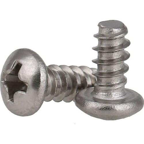 Round Head Screw A2 Stainles Flat Tail Self Tapping Phillips Pan Screws M1.4-M5
