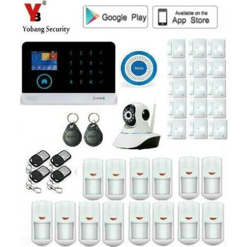 Yobang Security Wireless GSM&WIFI Smart Home Security Alarm Systems Kits Infrared Motion Sensor Door Alert with APP Control