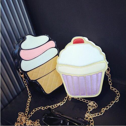 Ice Cream Womens Handbag Shoulder Bag Leather Messenger Bag Satchel Purse Tote Messenger Crossbody Bags Handbag
