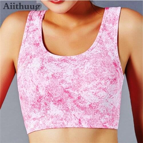 Aiithuug Womens Workout Sports Bra High Impact Support Bounce Control Wirefree Mesh Racerback Top Sports Bras for Women