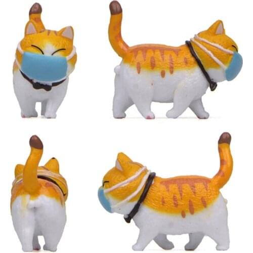 1PCS Mini Cat Desktop Decoration Figure Hobby Collection Boutique Supplies Education Interactive Figurine For Kids 3