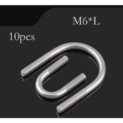 10pcs/lot Stainless steel clamp U bolt U-bolts M6*22/27/34/42/48/51/60