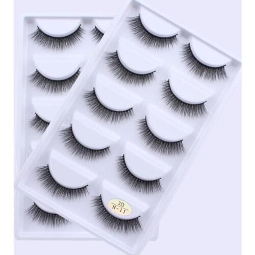 5 pairs of 3D natural thick eyelashes handmade false eyelashes soft eyelashes Makeup Beauty Extension