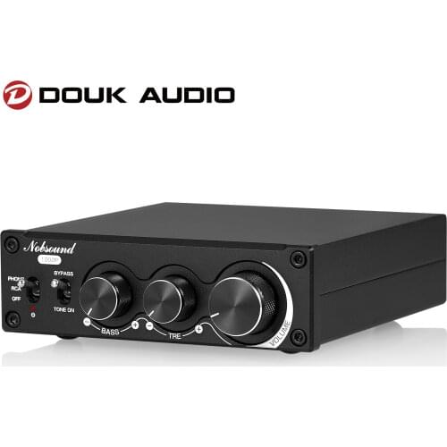 Douk Audio Mini TPA3221 Stereo Digital Power Amplifier Stereo MM Phono / Turntable Amp HiFi Home Desktop Audio Amp 100W+100W